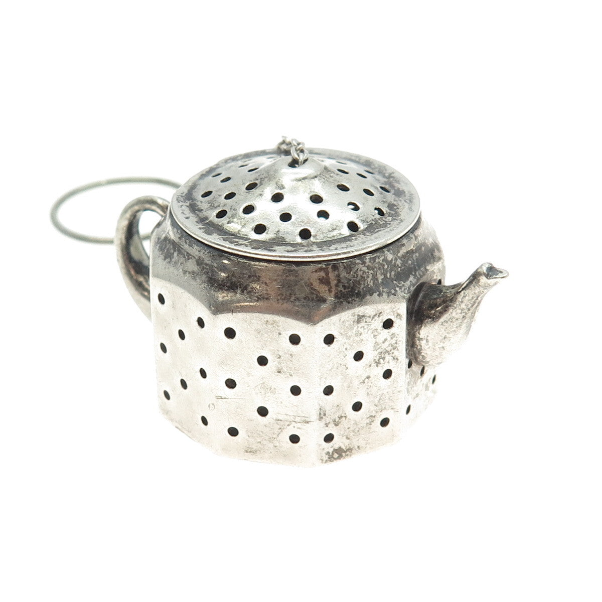 AMCRAFT Attleboro Mass 925 Sterling Silver Antique Teapot Tea Diffuser Strainer