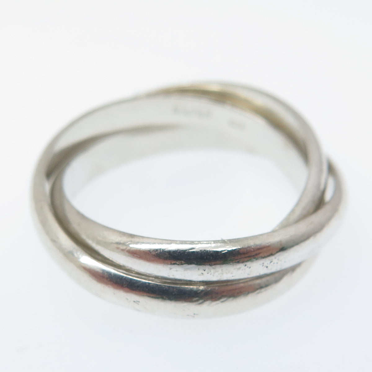 925 Sterling Silver Vintage Trinity Band Ring Size 7.75