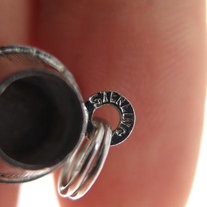 925 Sterling Silver Vintage Bongos Drums Minimalist 3D Charm Pendant