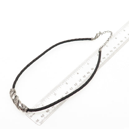 JAI by John Hardy Sterling Silver Leather Cord Twisted Pendant Necklace 16-18"