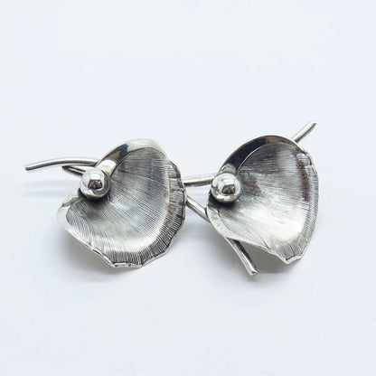 925 Sterling Silver Vintage Beau Calla Lily Floral Pin Brooch