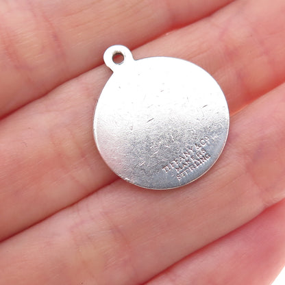 Tiffany & Co. Makers Sterling Silver Vintage Engraved DB Mono Round Tag Pendant