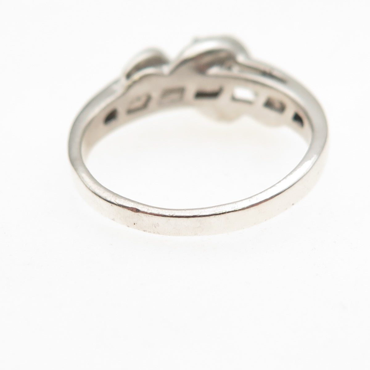925 Sterling Silver Real Round-Cut Diamond Engagement Ring Size 7.25