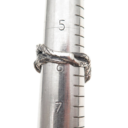 925 Sterling Silver Vintage Medusa Oxidized Ring Size 6