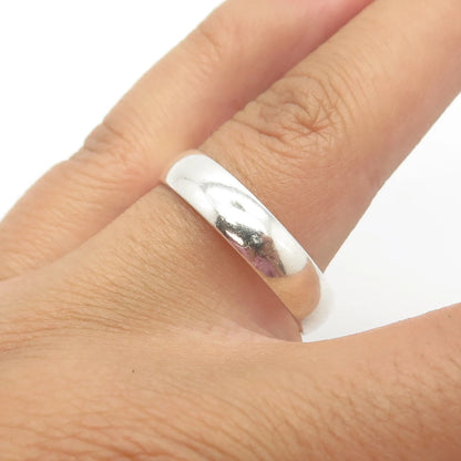 925 Sterling Silver Vintage Mexico Classic Band Ring Size 12.25