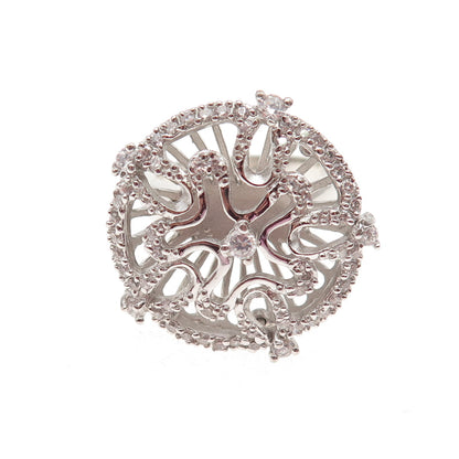 925 Sterling Silver Round-Cut C Z Star Circle of Life Ring Size 7