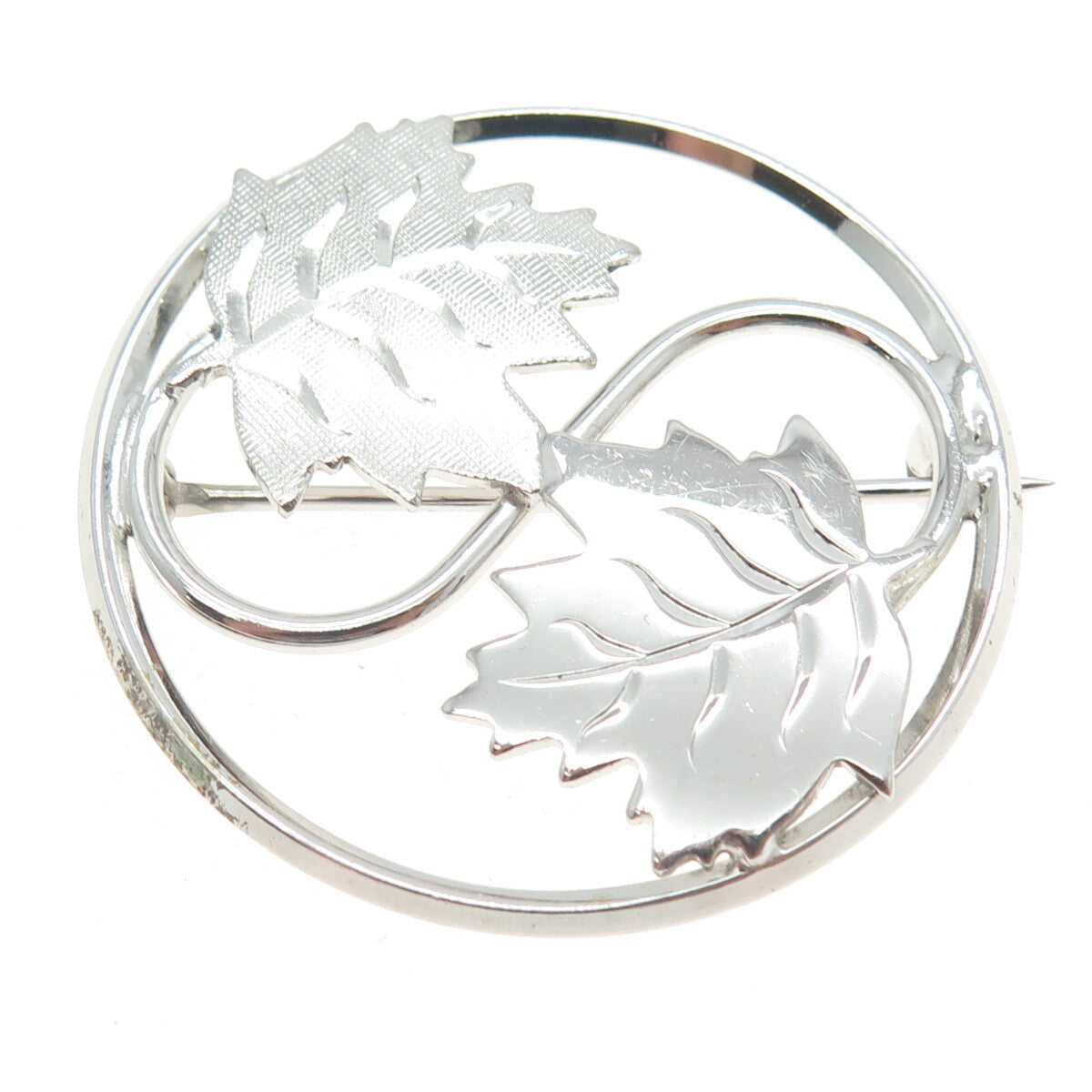 LAMODE 925 Sterling Silver Vintage Maple Leaf Pin Brooch