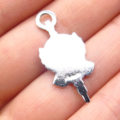 925 Sterling Silver Vintage Enamel "Band" Candlestick Pendant
