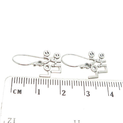 925 Sterling Silver "LOVE LIFE" Dangling Earrings