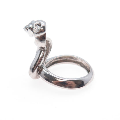 925 Sterling Silver Vintage Snake Ring Size 7.75