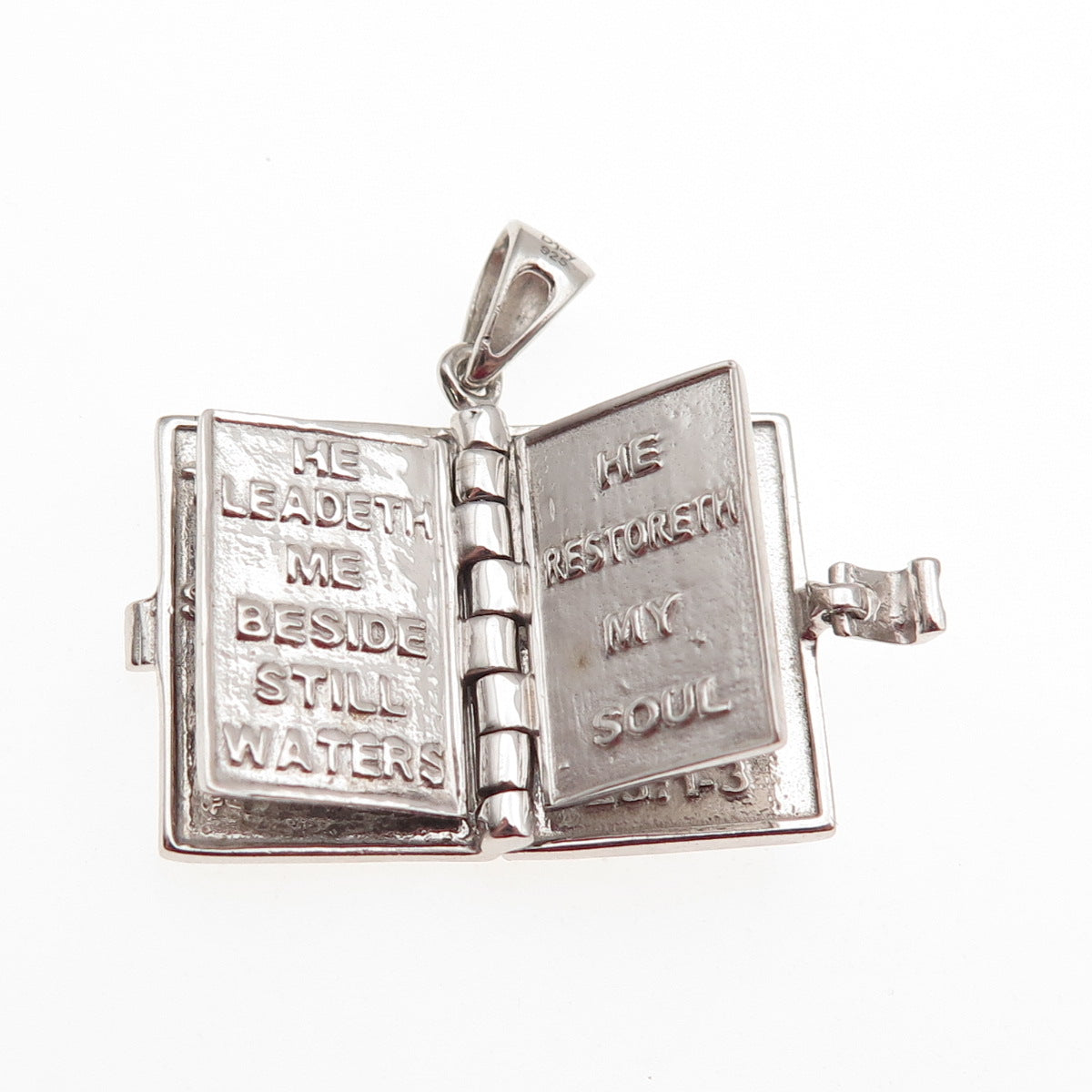925 Sterling Silver 2-Tone Holy Bible Locket Mini Charm Pendant