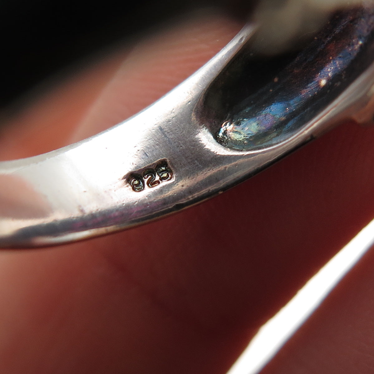 925 Sterling Silver Vintage Real Round-Cut Ruby Ring Size 6