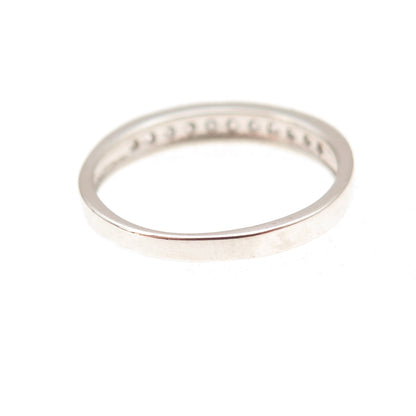 925 Sterling Silver Round-Cut C Z Half Eternity Band Ring Size 7