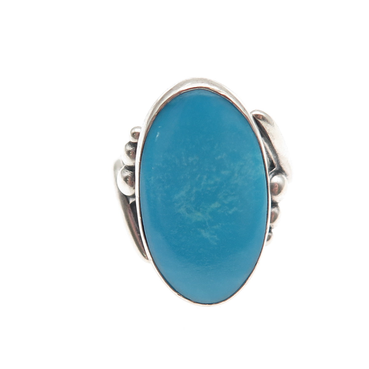 Pacific Jewelry Old Pawn Sterling Silver Vintage Turquoise Tribal Ring Size 4.5