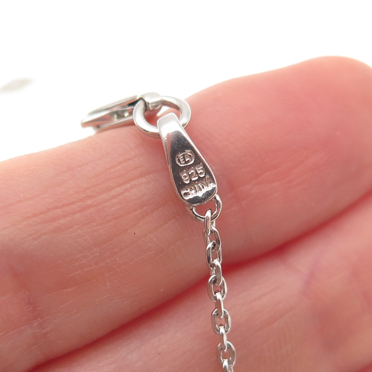 925 Sterling Silver Vintage Station By The Yard Cable Chain Necklace 18"