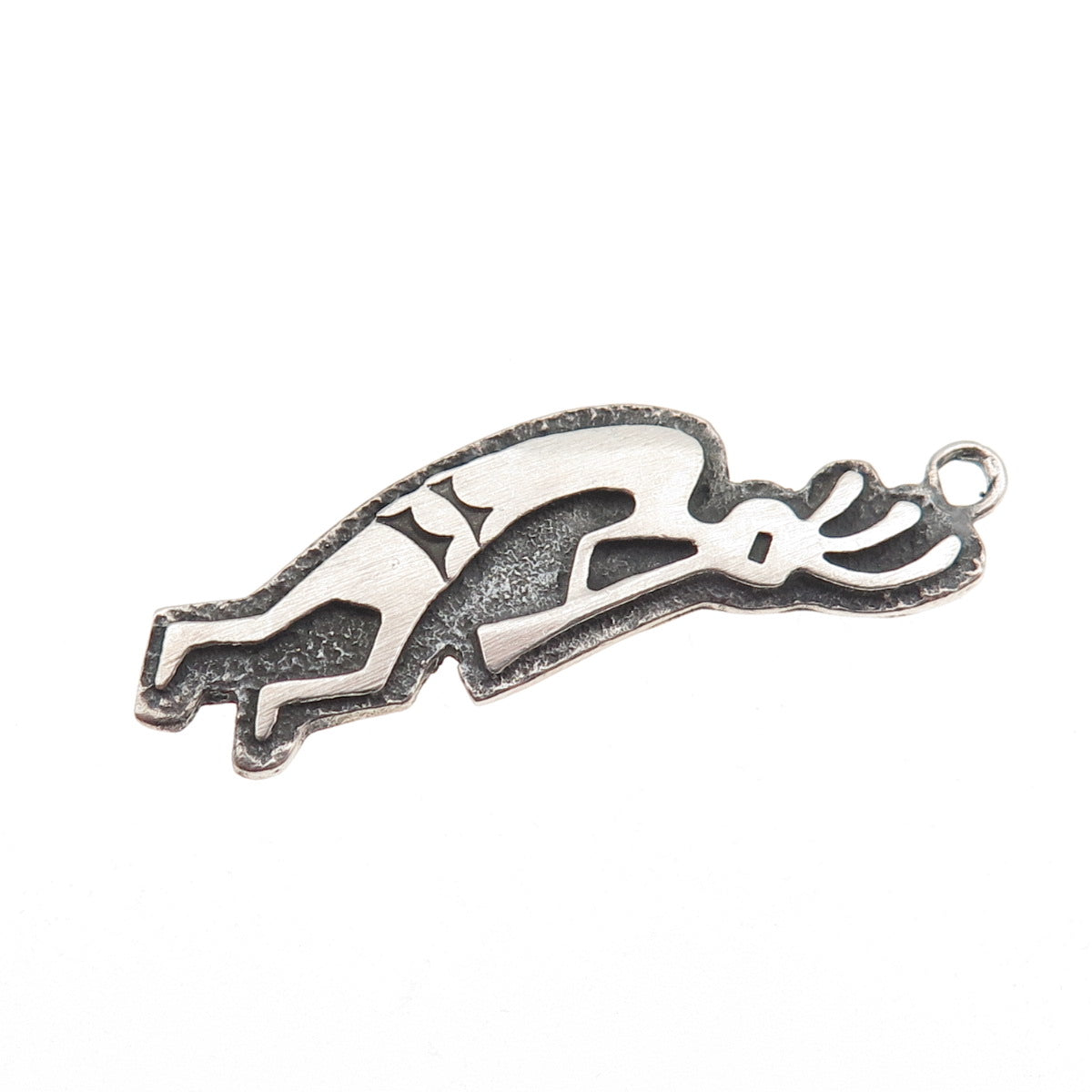 Old Pawn Sterling Silver Vintage Southwestern Kokopelli Oxidized Charm Pendant