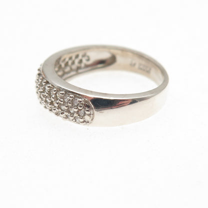 925 Sterling Silver Round-Cut C Z Sparkle Ring Size 6