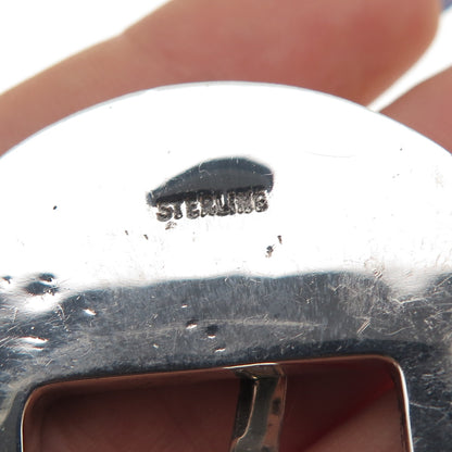 Old Pawn Sterling Silver Vintage Southwestern Lapis Lazuli Tribal Belt Buckle