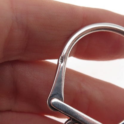 925 Sterling Silver Vintage Revolver Key Fob Chain