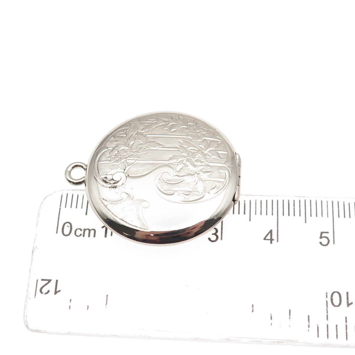 Danecraft 925 Sterling Silver Antique Art Deco Engraved Floral Locket Pendant