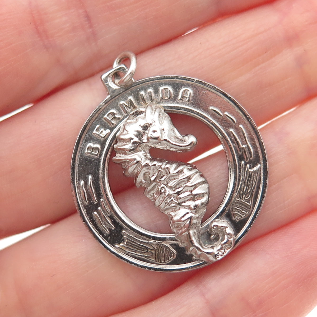 BREADNER CO. 925 Sterling Silver Vintage Bermuda Seahorse Charm Pendant