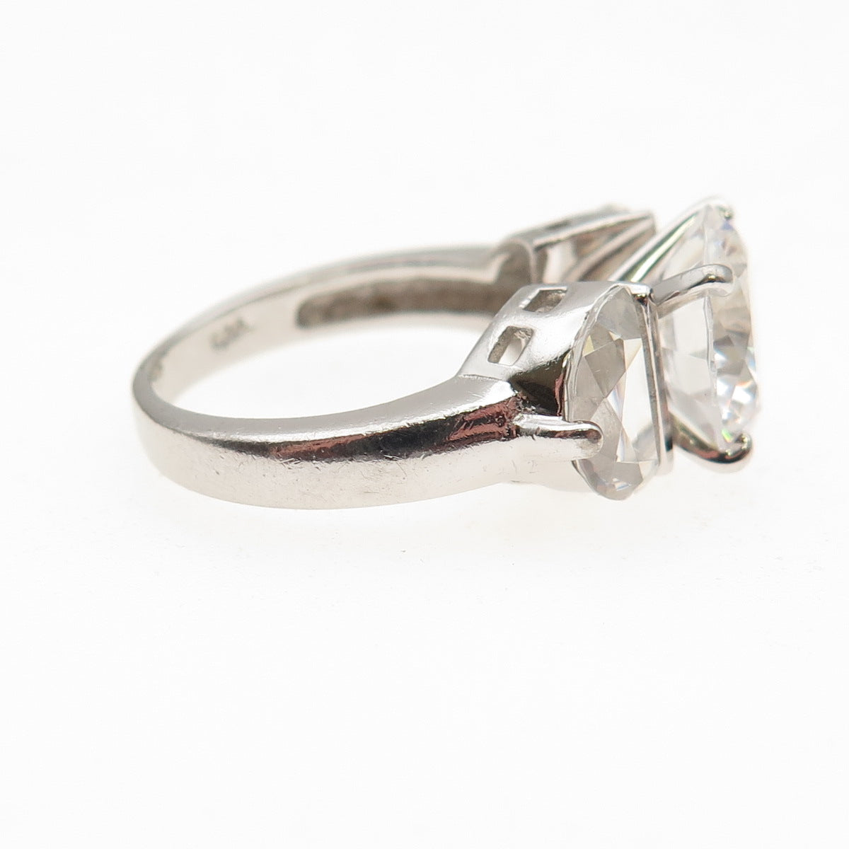 925 Sterling Silver Multi-Cut C Z Engagement Ring Size 5