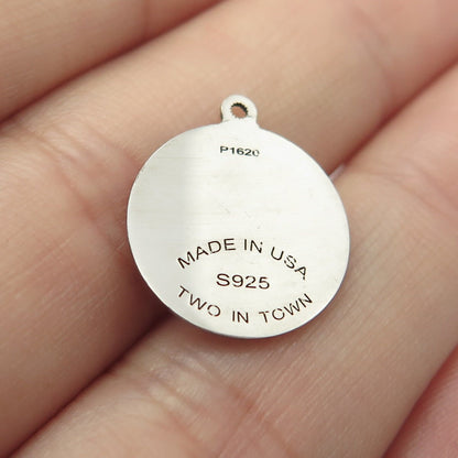 925 Sterling Silver USA Two In Town Turkey Charm Pendant
