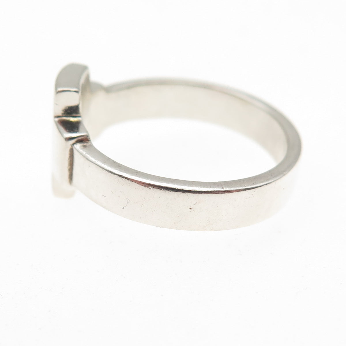 925 Sterling Silver Round-Cut C Z Cross Ring Size 7.5