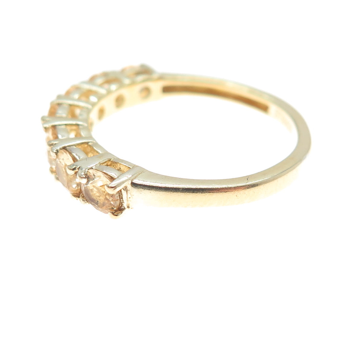 CHUCK CLEMENCY 925 Sterling Silver Gold Plated Real Yellow Topaz Ring Size 6.25