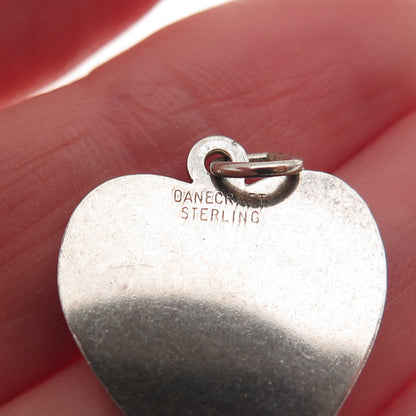 Danecraft 925 Sterling Silver Vintage Engraved Adell Heart Mini Charm Pendant