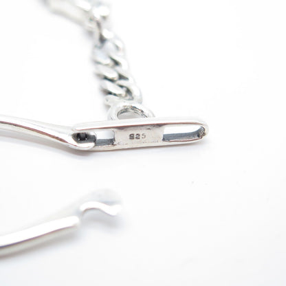 925 Sterling Silver Vintage Revolver Cuban Chain Key Ring
