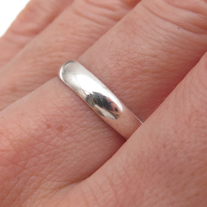 925 Sterling Silver Vintage Classic Wedding Band Ring Size 7