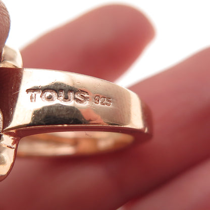 Tous 925 Sterling Silver Vermeil Real Black Spinel Sweet Dolls Ring Size 6.5