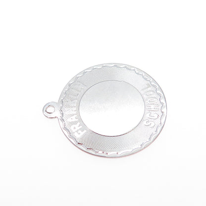 925 Sterling Silver Vintage Franklin School Minimalist Charm Pendant
