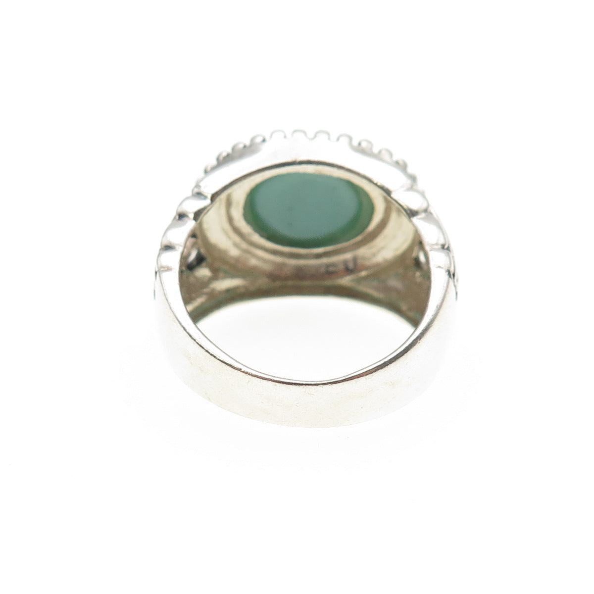 Collins Fine Jewelry Sterling Silver Vintage Real Tyrone Turquoise Ring Size 8