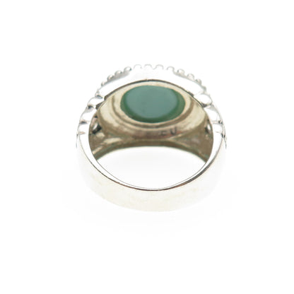 Collins Fine Jewelry Sterling Silver Vintage Real Tyrone Turquoise Ring Size 8
