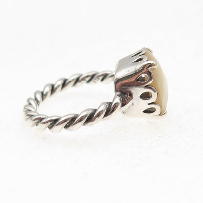 Pandora 925 Sterling Silver Real MOP Elegant Sincerity Ring Size 5.75