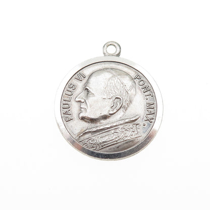 800 Silver Vintage Rome Italy Pope Paul VI St. Peter's Basilica Charm Pendant