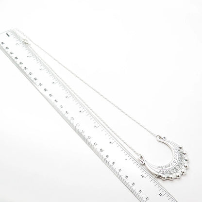 925 Sterling Silver Ethnic Beaded Rolo Chain Necklace 20"