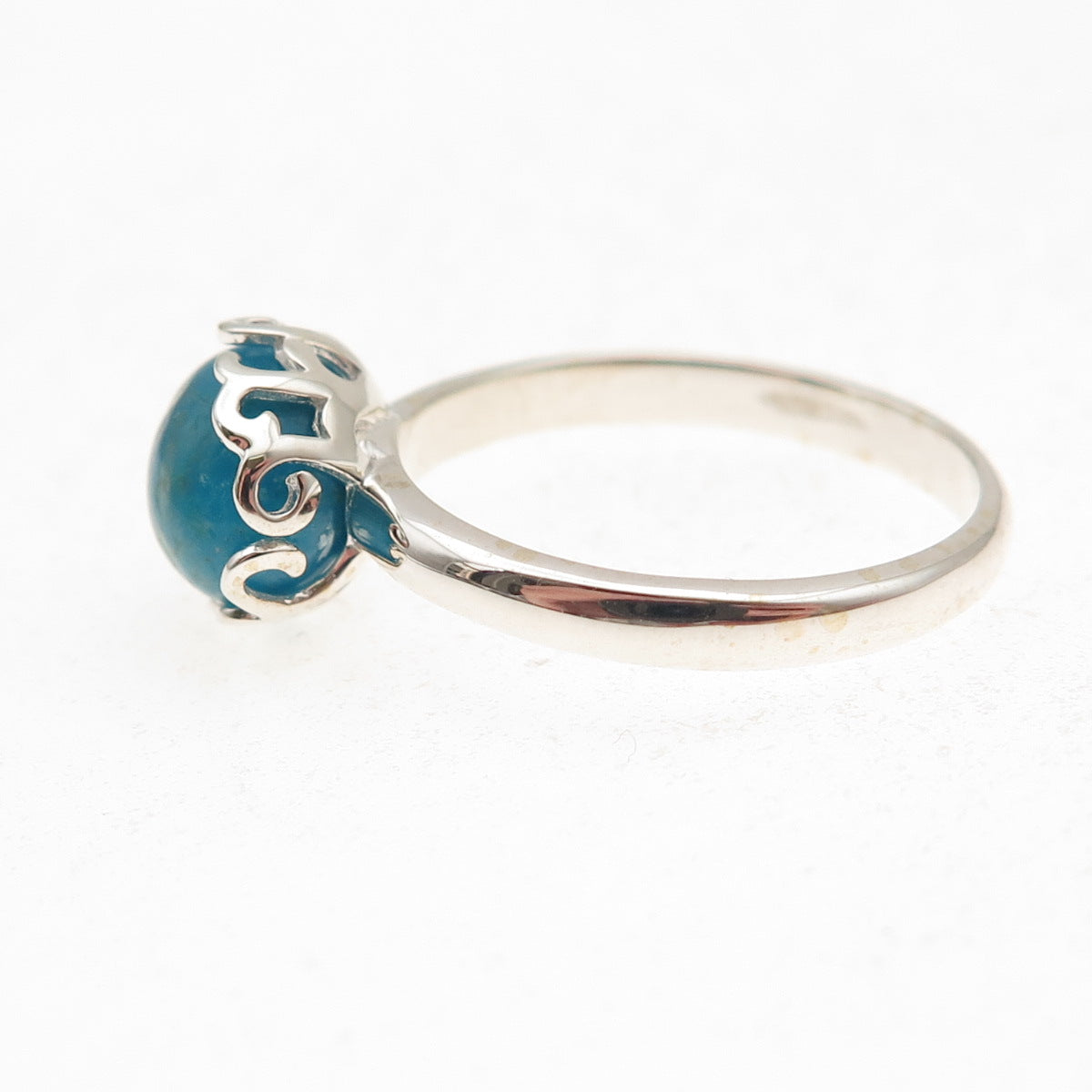 Tehya Oyama 925 Sterling Silver Real Bisbee Turquoise Floral Ring Size 8
