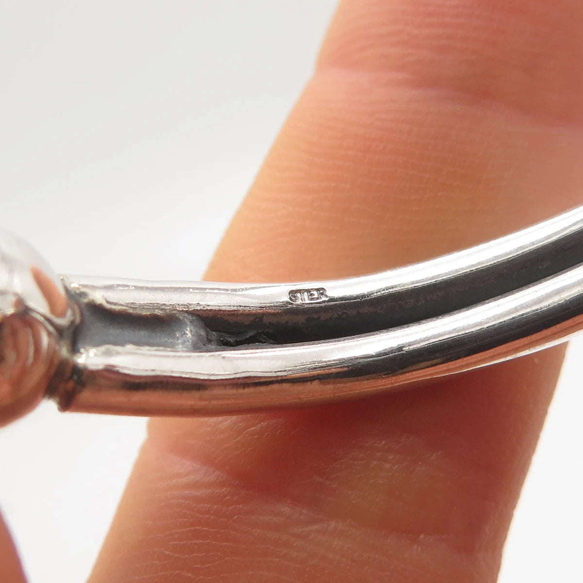 925 Sterling Silver Vintage Knot Loop Adjustable Cuff Bracelet 6.5"