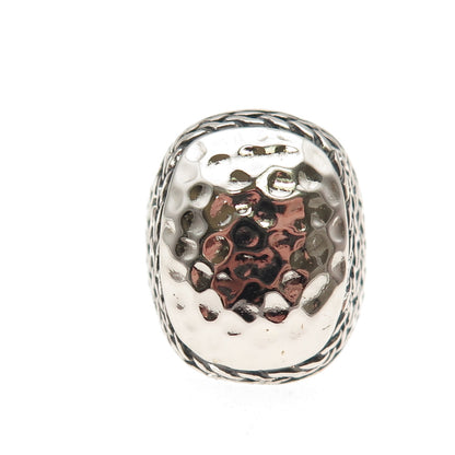 925 Sterling Silver Vintage Hammered Oxidized Ring Size 7