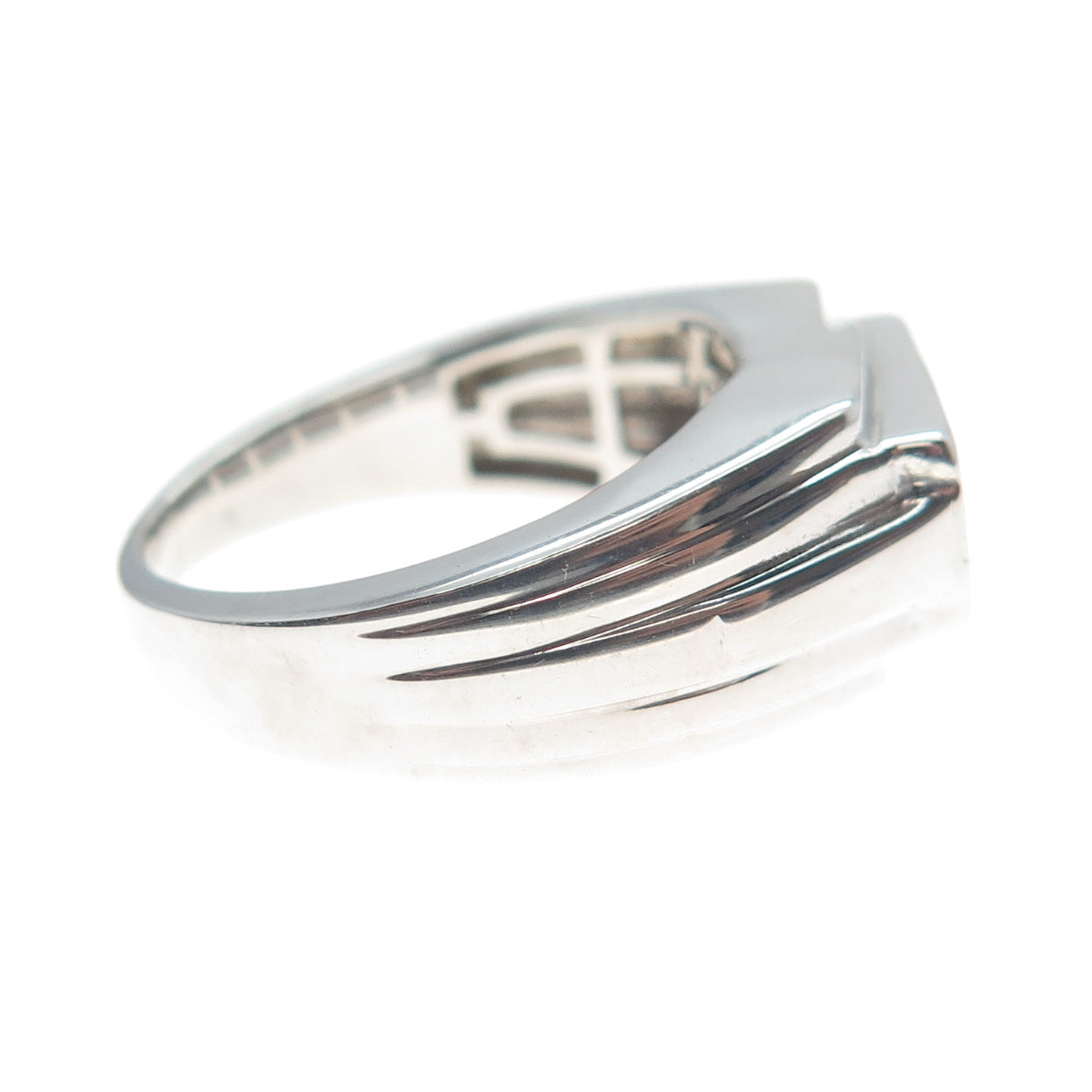 925 Sterling Silver Real Round-Cut Moissanite Ring Size 9