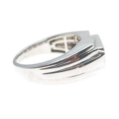 925 Sterling Silver Real Round-Cut Moissanite Ring Size 9