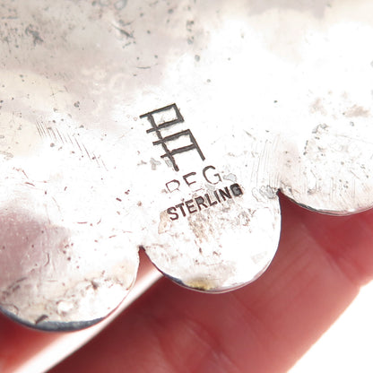 Paul Arviso Navajo Old Pawn Sterling Silver 2-Tone Vintage Floral Necklace 14"