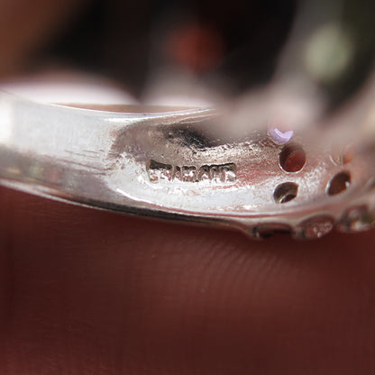 925 Sterling Vintage Real Blue Topaz Amethyst Garnet Peridot Citrine Ring Size 7