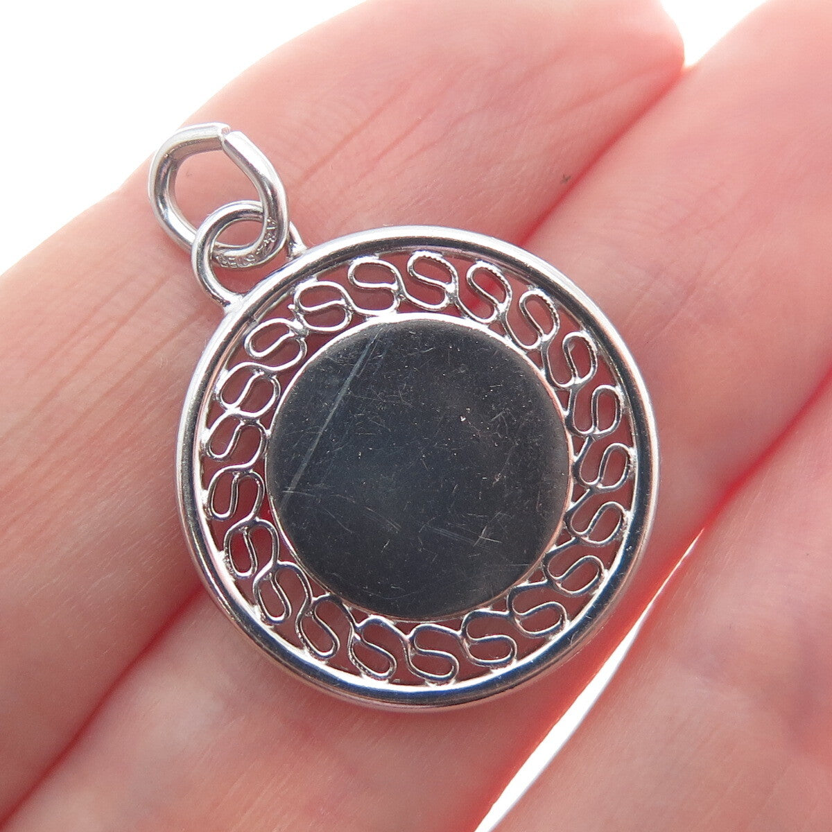 A & Z 925 Sterling Silver Vintage Boy's Face Profile Eternal Curve Charm Pendant