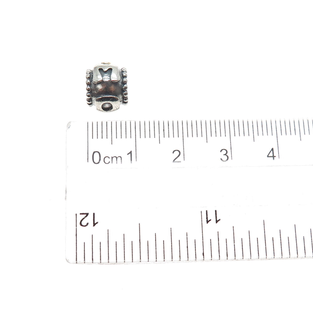 PANDORA 925 Sterling Silver & Gold Swarovski Crystal Mom Slide Bead Charm