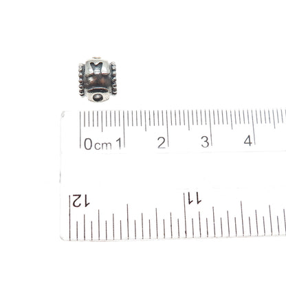 PANDORA 925 Sterling Silver & Gold Swarovski Crystal Mom Slide Bead Charm