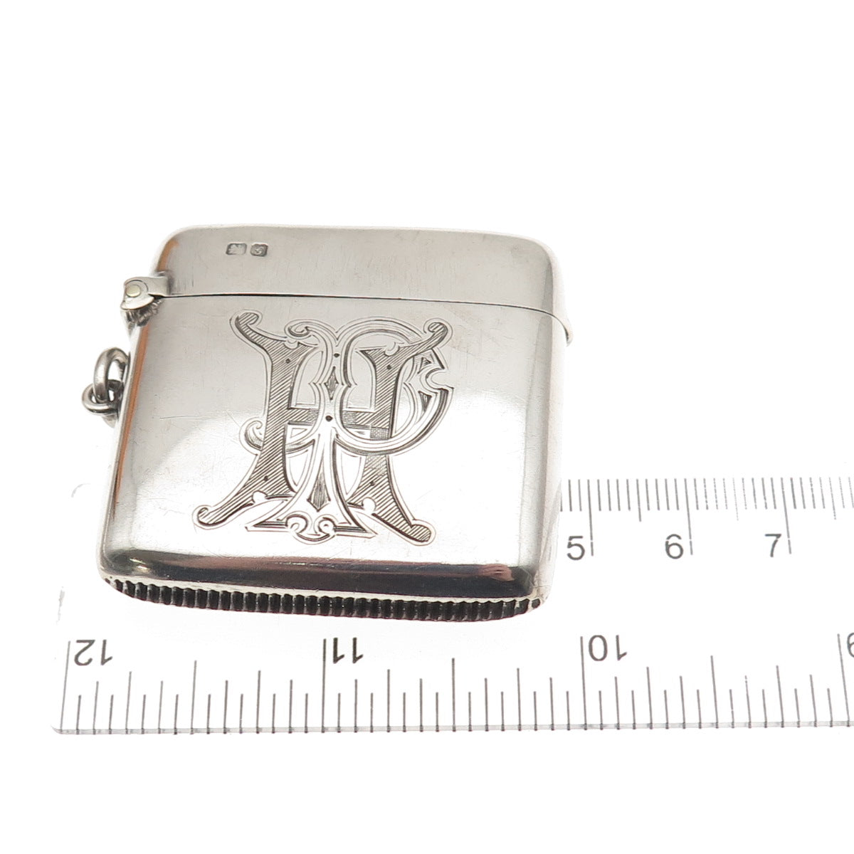 James Deakin & Sons Sterling Antique 1907 Chester HP Monogram Vesta Match Case